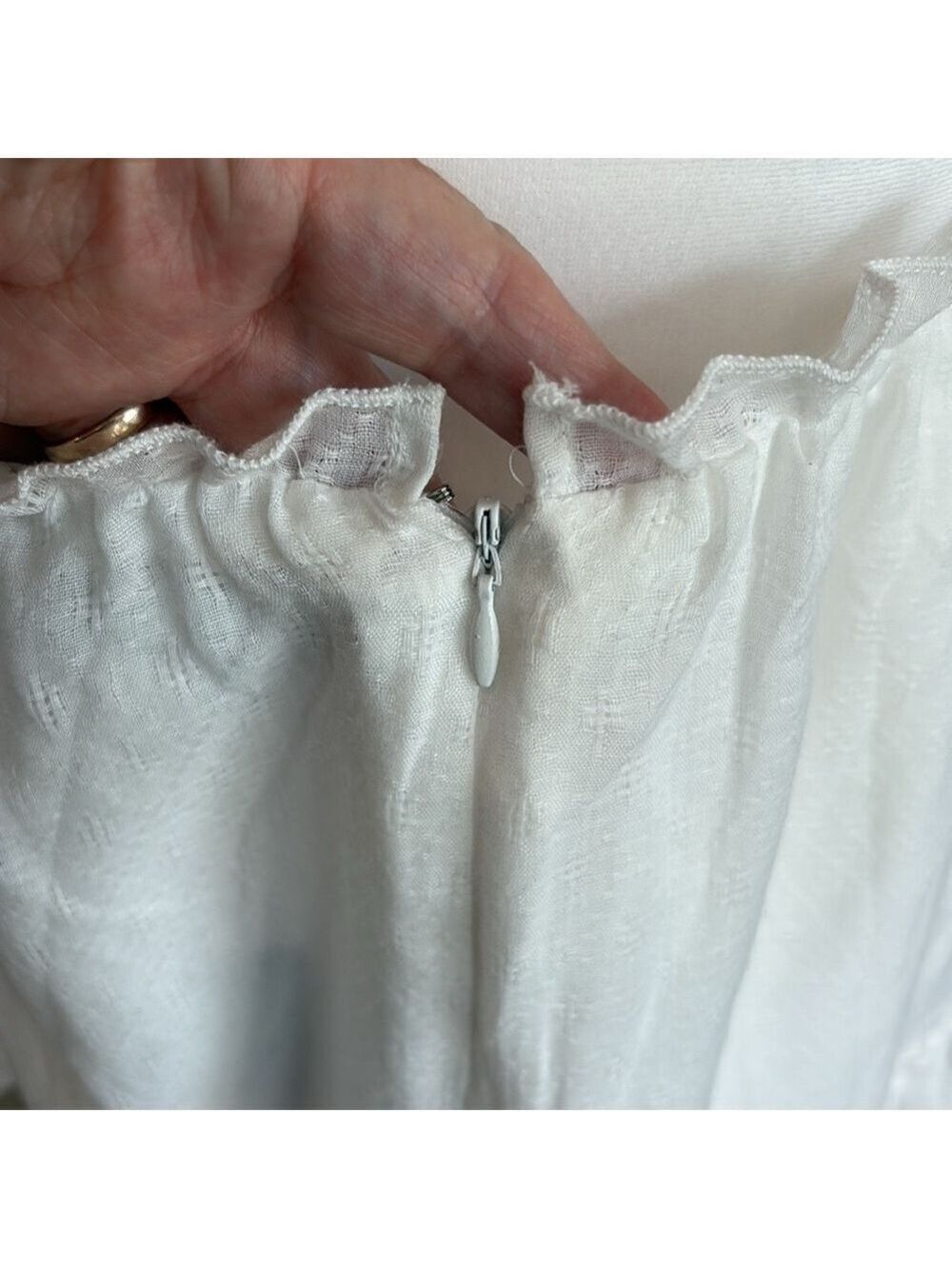 Lulu’s Size M Daylight Darling lace trim mini dress. White open back bride-to-be - Picture 8 of 14